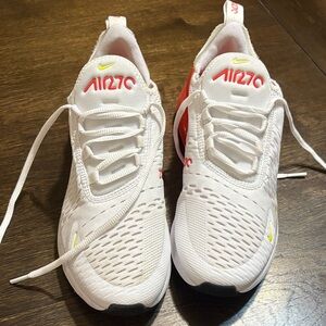 Nike Women’s White and Red Air Max 270 Sneakers